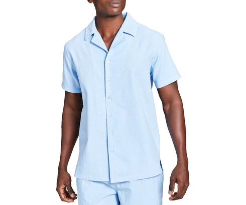 And Now This Men's Classic-Fit Button-Down Camp Shirt NWT Chambray